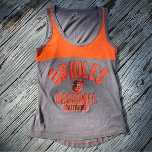 Baltimore Orioles Baseball Gray and Orange Tank Top Women Size Small